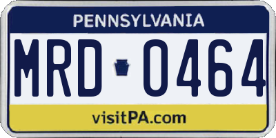 PA license plate MRD0464