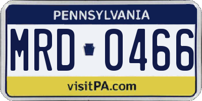 PA license plate MRD0466