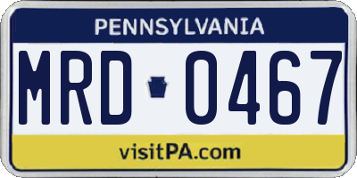 PA license plate MRD0467