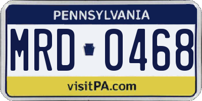 PA license plate MRD0468