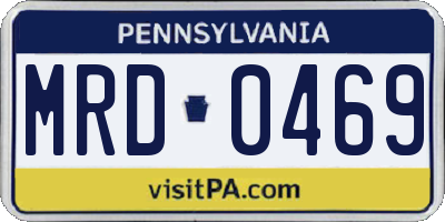 PA license plate MRD0469