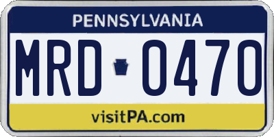 PA license plate MRD0470