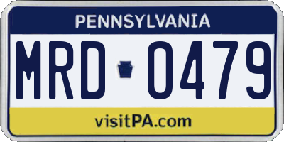 PA license plate MRD0479