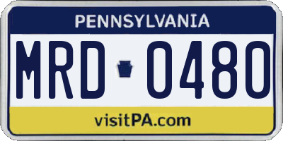 PA license plate MRD0480
