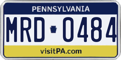 PA license plate MRD0484