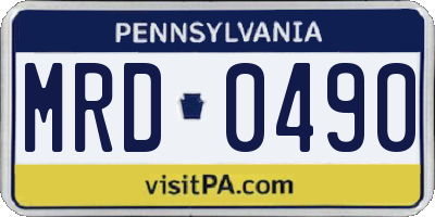 PA license plate MRD0490