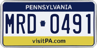 PA license plate MRD0491