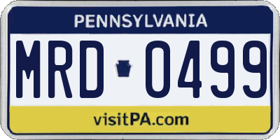 PA license plate MRD0499