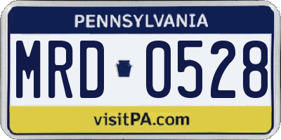 PA license plate MRD0528