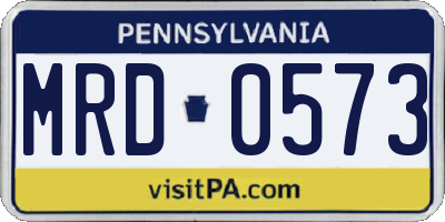 PA license plate MRD0573