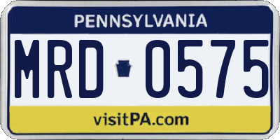 PA license plate MRD0575