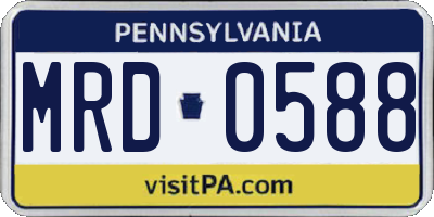 PA license plate MRD0588