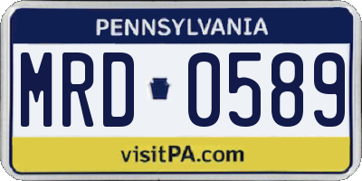 PA license plate MRD0589