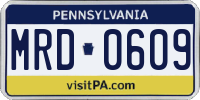 PA license plate MRD0609