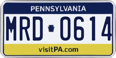 PA license plate MRD0614