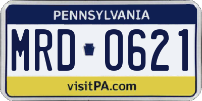 PA license plate MRD0621