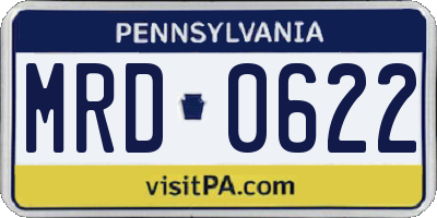 PA license plate MRD0622