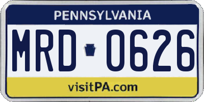 PA license plate MRD0626