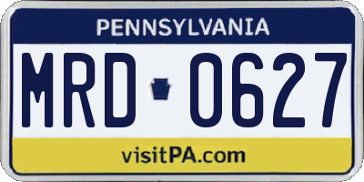 PA license plate MRD0627