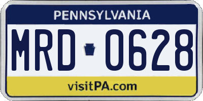 PA license plate MRD0628