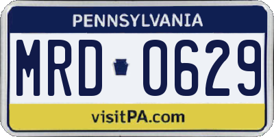 PA license plate MRD0629