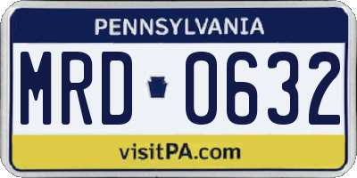 PA license plate MRD0632