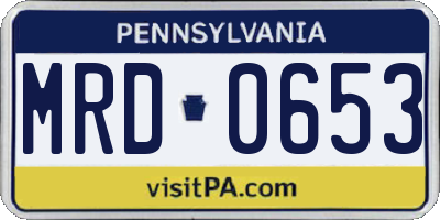 PA license plate MRD0653