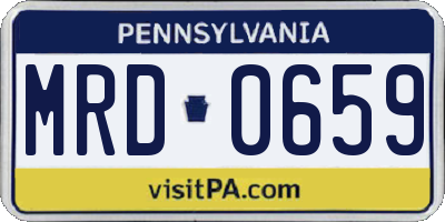 PA license plate MRD0659