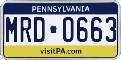 PA license plate MRD0663