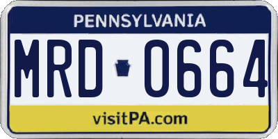 PA license plate MRD0664