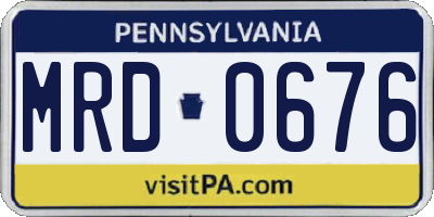 PA license plate MRD0676