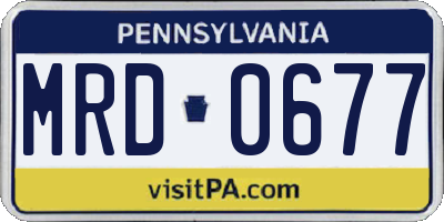PA license plate MRD0677