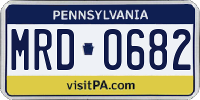 PA license plate MRD0682