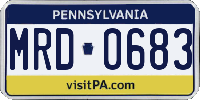 PA license plate MRD0683
