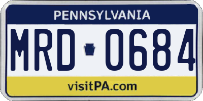 PA license plate MRD0684