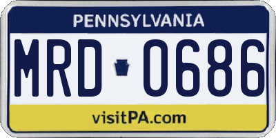 PA license plate MRD0686