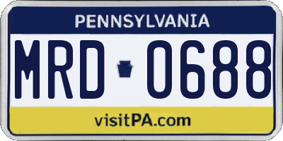 PA license plate MRD0688