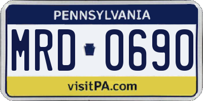 PA license plate MRD0690