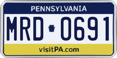 PA license plate MRD0691
