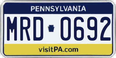 PA license plate MRD0692