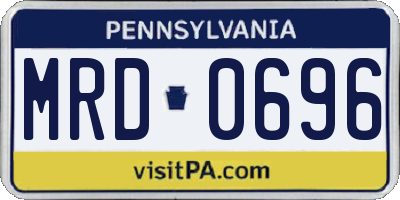 PA license plate MRD0696