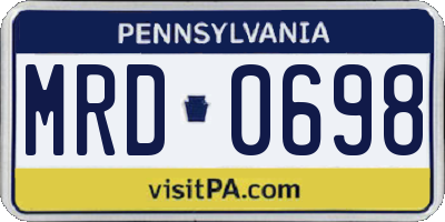PA license plate MRD0698
