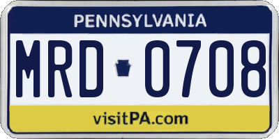 PA license plate MRD0708