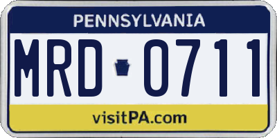 PA license plate MRD0711