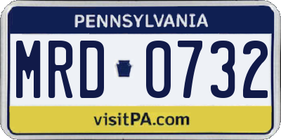 PA license plate MRD0732
