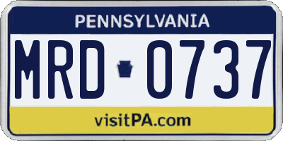 PA license plate MRD0737