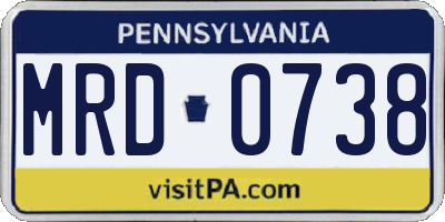 PA license plate MRD0738