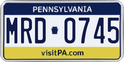 PA license plate MRD0745