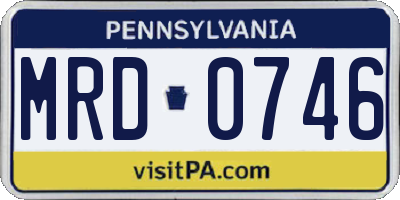 PA license plate MRD0746