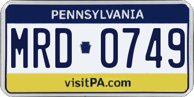 PA license plate MRD0749